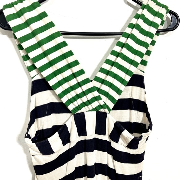 HWB Anthropologie 100% cotton color block asymmetrical hemline cross back strap. - Picture 6 of 7